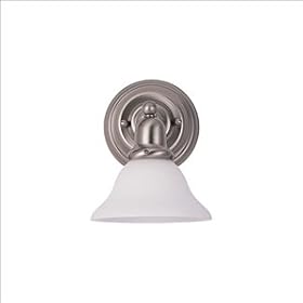 Sea Gull Lighting Sussex Collection One-Light Wall Sconce, Brushed Nickel Finish with Satin White... by Sea Gull Lighting