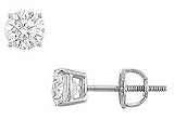 14K White Gold : Round Cubic Zirconia Stud Earrings - 1.00 CT. TGW.