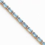 14k Blue Topaz and Diamond Bracelet