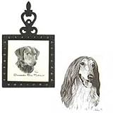 Afghan Hound Square Trivet, Porcelain by Rosalinde (4.5' x 8' )