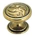 1 1/4 Dia Burnished Brass Oak Leaf Knob