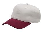 Port Authority - 2-Tone Brushed Twill Cap Light Khaki/Maroon-OSFA