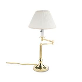 Ledu L561BR Lacquered, Solid Brass Swivel Arm Lamp, Mushroom Shade, 20 High