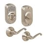 FBE365-PLY-FLA-619 Schlage Keypad Deadbolt Security Set - Satin Nickel
