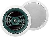 JAMO 6.5A2 2-Way In-Ceiling Speaker, White Paintable, Pair