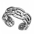 Sterling Silver Antique Style Toe Ring - 6mm Band Width