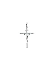 35.0x25.0 mm Crucifix Cross Pendant in 14K White Gold