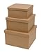 Factory Direct Craft Handcrafted Paper Mache Square Boxes - 3 Boxes (1 of each size)