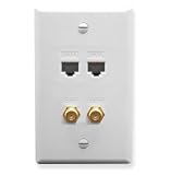 ICC ICRDS2F5 - Faceplate - RJ-45 X 2, F connector X 2 - white - 4
ports