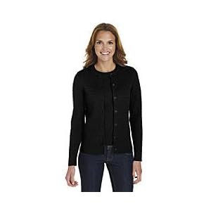 Ladies Petite Fine Gauge Cotton Baby Cable Cardigan Sweater