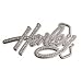 Harley Davidson Women's Crystal Harley Belt Buckle. Sculpted metal. Harley font graphic with clear crystal embellishments. Fits any 1 1/2