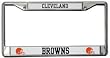 Cleveland Browns Chrome License Plate Frame (Black Lettering) - SET OF 6 - Sports Merchandise
