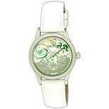 Croton Montre Femme CN207317PSPP- Bracelet Cuir Blanc A Sangle