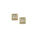 9ct Yellow Gold Square Rub Over CZ Stud Earrings - G00042