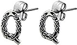 Celtic Letter "Q" Pewter Stud Earrings