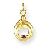 14k Hearts of Promise Created Ruby Birthstone Charm