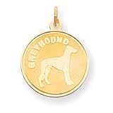 14k Greyhound Disc Charm