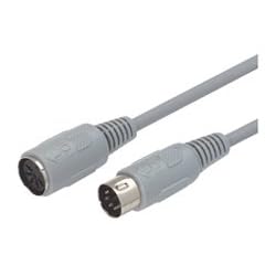 Molded Extension Cable, DIN 5, Male / Female, 25.0 ft
