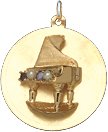 Grand Piano, 14K Gold Charm