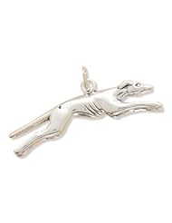 6x33mm Greyhound Charm .925 Sterling Silver