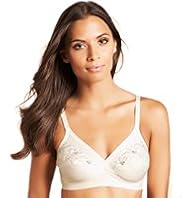 Floral Embroidered Crossover Non-Wired Non-Padded Full Cup Bra