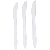Blue Sky 400-Piece Disposable Plastic Knive Set, White