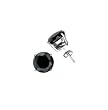 Sterling Silver Stud Earrings with Black CZ- Round Prong - 4 mm