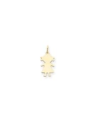 14k Plain Small .018 Gauge Engravable Girl Charm