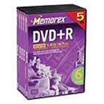 MEMOREX DVD+R MEDIA 4.7GB 120MIN 5-PK (Retail)