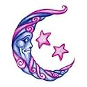 BLUE PINK MOON Temporary Tattoo 2x2