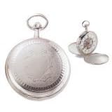 Charles Hubert Classic White Dial Pocket Watch with Curb Chain and Belt Clip XWA552