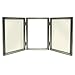 Satin antiqued pewter-look hinged triple wcaviar bead trim