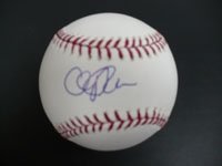 Lee, Cliff Autographed/Hand Signed MLB Baseball in blue ink on the sweetspot