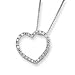 Sterling Silver CZ Heart Slide on Chain Necklace - 18 Inch - Italian