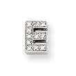 Sterling Silver CZ Initial E Slide