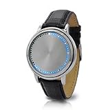 Montre &agrave; LED bleues Tactile Abyss acier