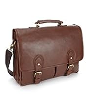 Collezione Leather Double Buckle Briefcase
