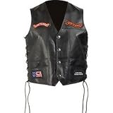Diamond PlateTM Solid Genuine Leather Motorcycle Vest by BNF
