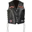 Diamond Plate Solid Leather Motorcycle Vest XL (Mens 42-44 Ladies 18-20)