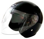 HCI Helmets - Open Face Motorcycle Helmets Scooter Helmet 20Black