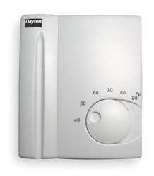 Dayton 1UHE8 Line V T-stat, Electronic, Heat, White, SPST