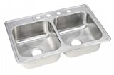 Elkay Topmount Double Bowl Kitchen Sink DSEJ233224 4 Holes