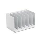 Buddy Products 570-32 Six-section recycled steel book rack with dividers, platinum