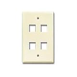 Cat5 Face Plate, 4-Hole - Beige