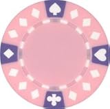 Clay Composite Tri Color Diamond Suited Poker Chips 25 11.5 gram Pink Poker Chips