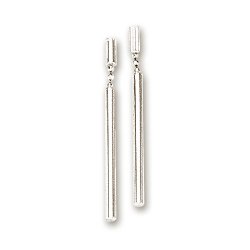 14k White Elegant Bar Drop Earrings - JewelryWeb