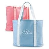 Personalized Striped Beach Tote
