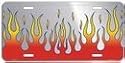 Flame Premium Chrome License Plate