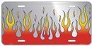 Flame Premium Chrome License Plate
