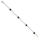 Jewelry : 9"+1" Extension Rhodium Plated Anklet with Black Onyx Beads
